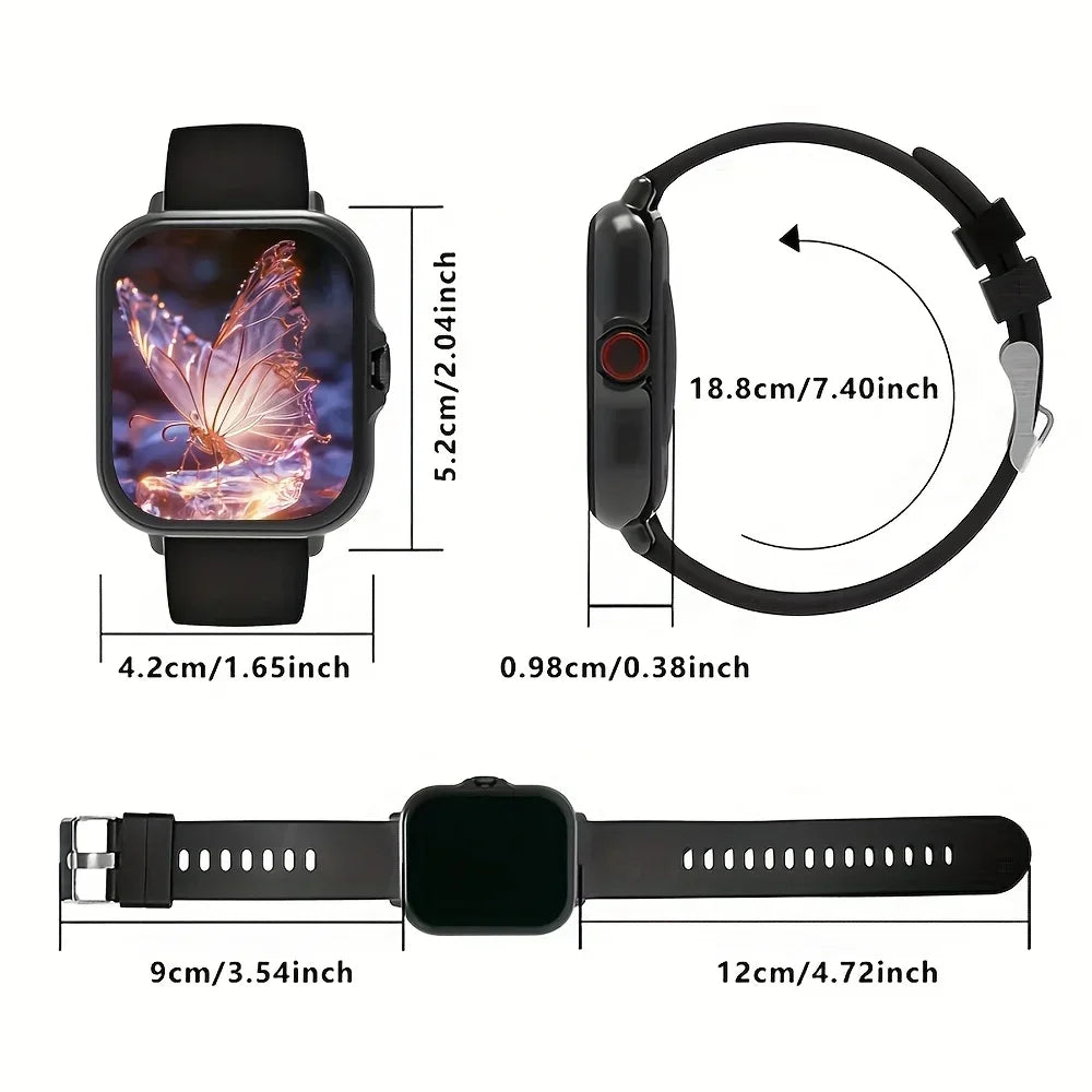 Smart Watch Business Style Call Function Music Control Wireless Connection USB Charging Stainless Steel Strap