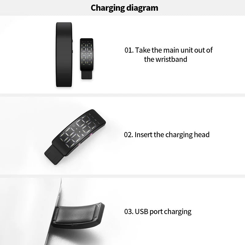 T5 Smart Multifunctional Wristband Fitness Bracelet IP65 Waterproof Sports LED Activity Sleep Tracker Smart Watch Pedometer