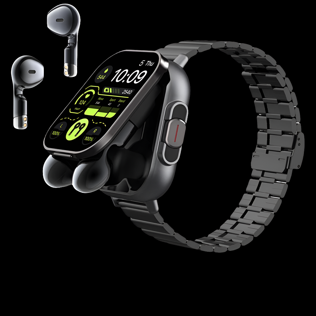 2024 Smart Watch 2 in 1 With Earphone Smartwatch Bluetooth Call Men Watch GPS Track Heart Rate Monitor Play Music SmartWatch