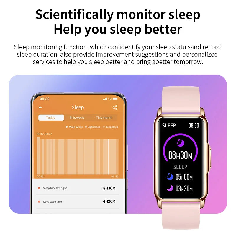 Smart Bracelet Women Smartwatch Men Heart Rate Blood Oxygen Waterproof Sport Smart Band Watch For Xiaomi Android IOS Ladies+Gift